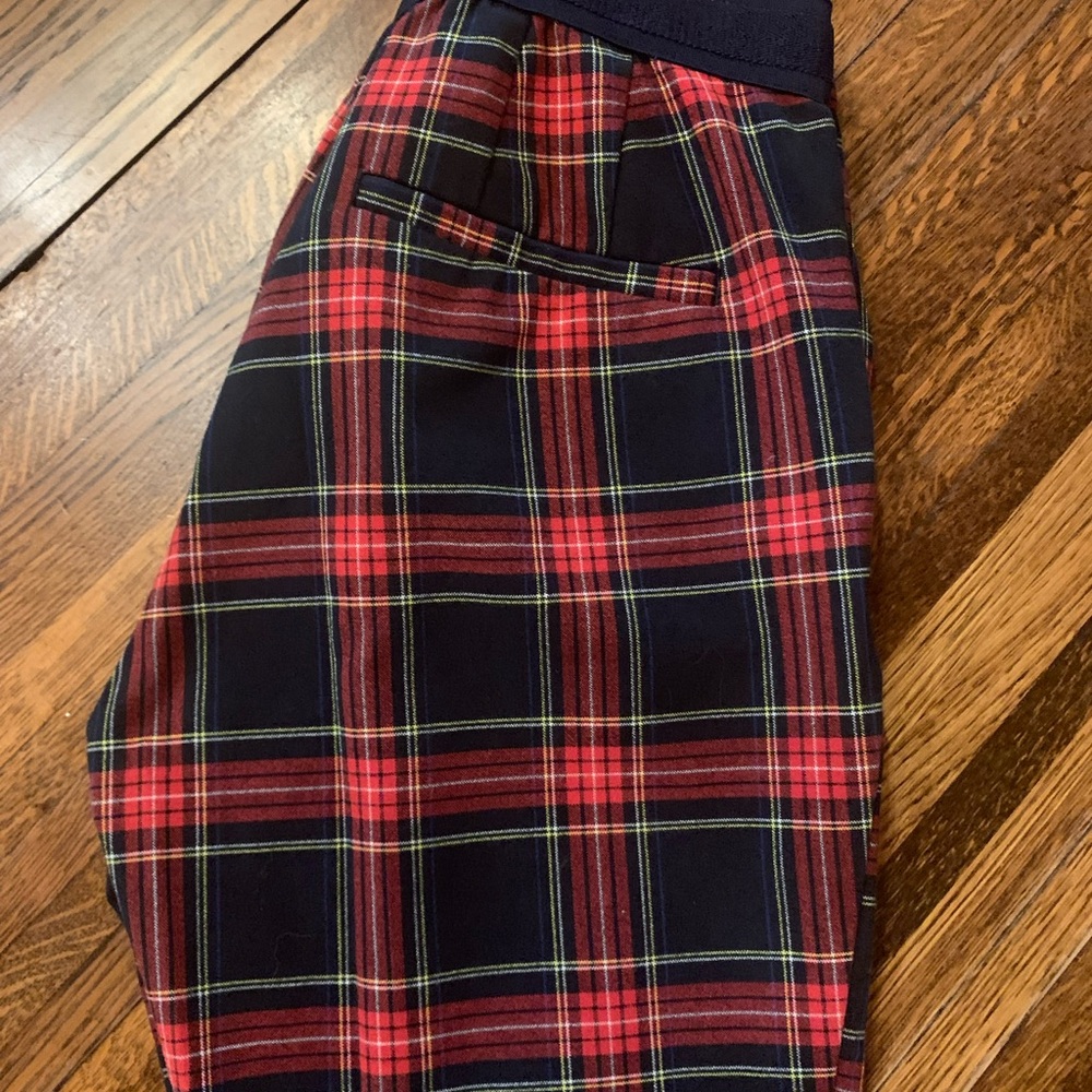 Zara Women's Black and Red Plaid Chinos - Picture 3 of 5